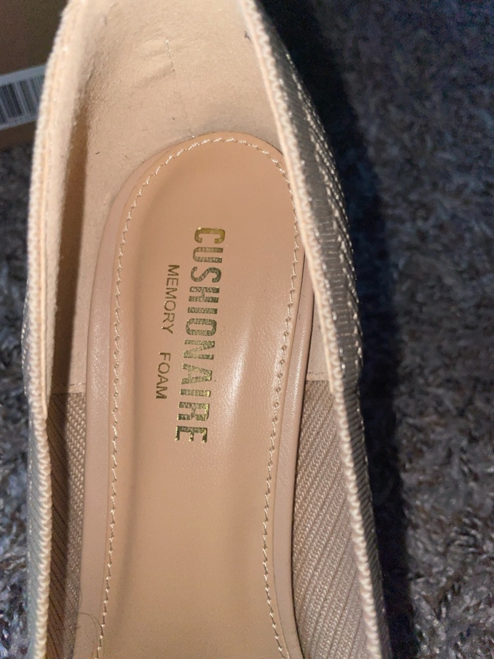 CUSHIONAIRE Women's Beige Pointed Knit Heels - Picture 5 of 6